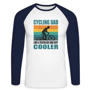 Cycling Dad Fahrrad bike bicycle Vater Papa - Unisex Baseballshirt langarm - Weiß/Navy - Vorne - Nik (191cm)