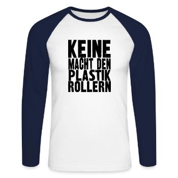 Mopedfahren Moped Mokick Mopedfahrer Geschenk - Unisex Baseballshirt langarm - Weiß/Navy - Vorne - Nik (191cm)