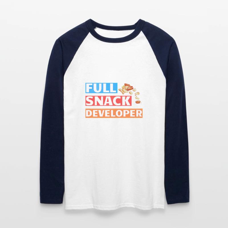 FULL SNACK DEVELOPER - DEVELOPER PUN Unisex Long Sleeve Baseball T-Shirt