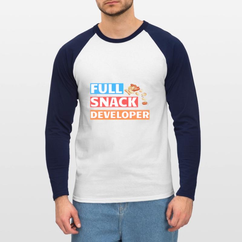 FULL SNACK DEVELOPER - DEVELOPER PUN Unisex Long Sleeve Baseball T-Shirt