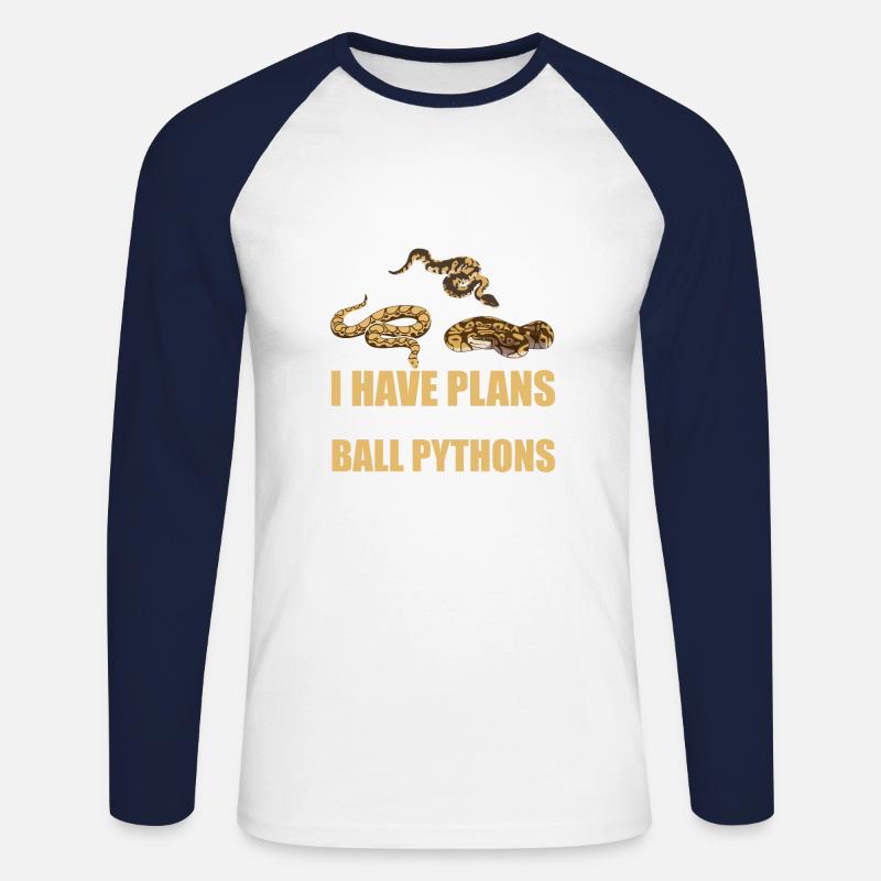 Pläne Mit Meinen Königspythons Schlangenboa - Unisex Baseballshirt langarm - Weiß/Navy