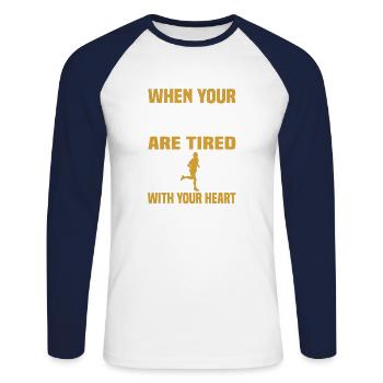 Motivational sayings - Unisex Long Sleeve Baseball T-Shirt - white/navy - Front - Nik (191cm)