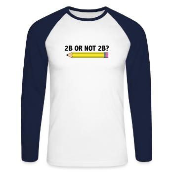 Professeur pour l’école d’art 2B OU PAS 2B Être ou Ne pas être - T-shirt baseball manches longues Homme - blanc/marine - Devant - Nik (191cm)
