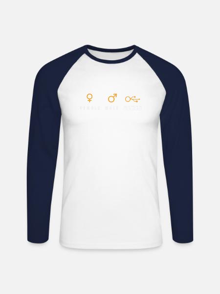 Retro-spiel Videospieler Gamepad Videospiele - Unisex Baseballshirt langarm - Weiß/Navy