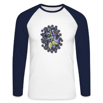 Mermaid - Unisex Long Sleeve Baseball T-Shirt - white/navy - Front - Nik (191cm)