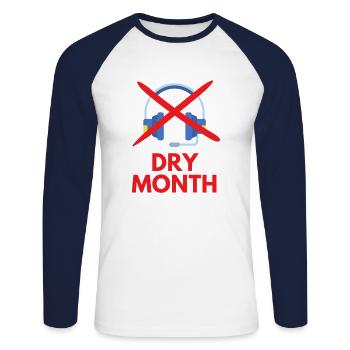 DRY MONTH GAMING - T-shirt baseball manches longues Homme - blanc/marine - Devant - Nik (191cm)