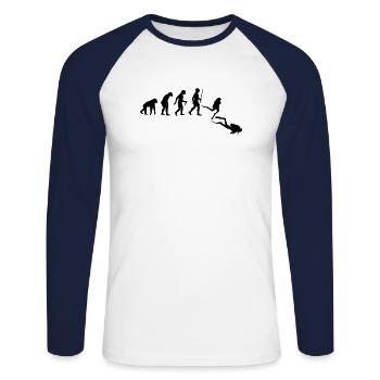 Sport Diving Sea Gift Idea Lake Birthday Water - Unisex Long Sleeve Baseball T-Shirt - white/navy - Front - Nik (191cm)