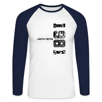 Limited Edition 1981 Year of birth 1981 Birthday - Unisex Long Sleeve Baseball T-Shirt - white/navy - Front - Nik (191cm)