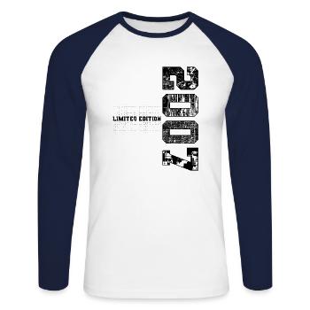 Édition limitée 2007 Année de naissance 2007 Anniversaire - T-shirt baseball manches longues Homme - blanc/marine - Devant - Nik (191cm)