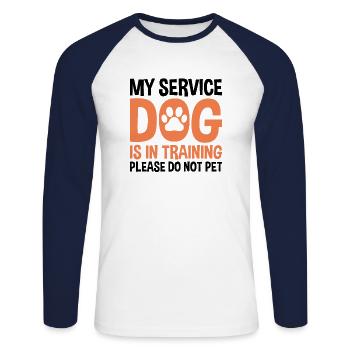 Mon Chien D'assistance Est En Formation - T-shirt baseball manches longues Homme - blanc/marine - Devant - Nik (191cm)