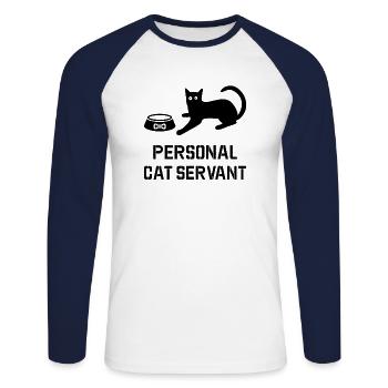 Personal Domestic Chat - Unisex Long Sleeve Baseball T-Shirt - white/navy - Front - Nik (191cm)