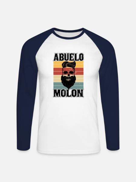 Papou Cool - T-shirt baseball manches longues Homme - blanc/marine