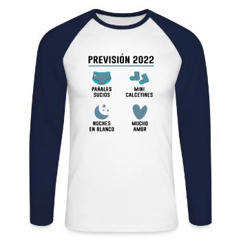 Prévisions Pour 2022 Cadeau De Grossesse 2022 - T-shirt baseball manches longues Homme - blanc/marine - Devant - Nik (191cm)