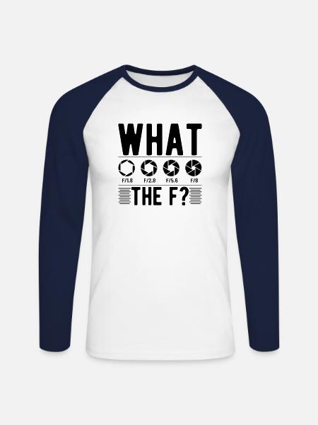 Photographer Photography Camera Lens - Unisex Long Sleeve Baseball T-Shirt - white/navy