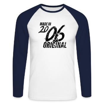 Made In 2006 Geburtsjahr 2006 Geburtstag Damen - Unisex Baseballshirt langarm - Weiß/Navy - Vorne - Nik (191cm)