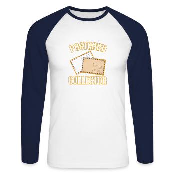 Deltiology-karte Colleting Deltiologist-postkarte - Unisex Baseballshirt langarm - Weiß/Navy - Vorne - Nik (191cm)