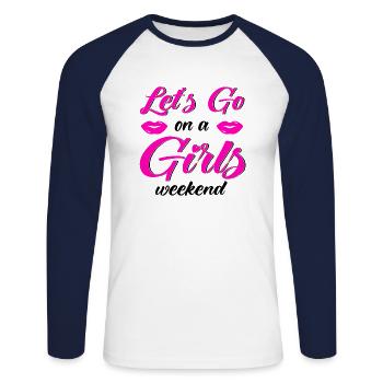 Demoiselle d’honneur Filles Soirée Party Ladies Cadeau - T-shirt baseball manches longues Homme - blanc/marine - Devant - Nik (191cm)