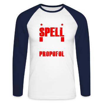 Zauber Propofol Anästhesist Anästhesie - Unisex Baseballshirt langarm - Weiß/Navy - Vorne - Nik (191cm)