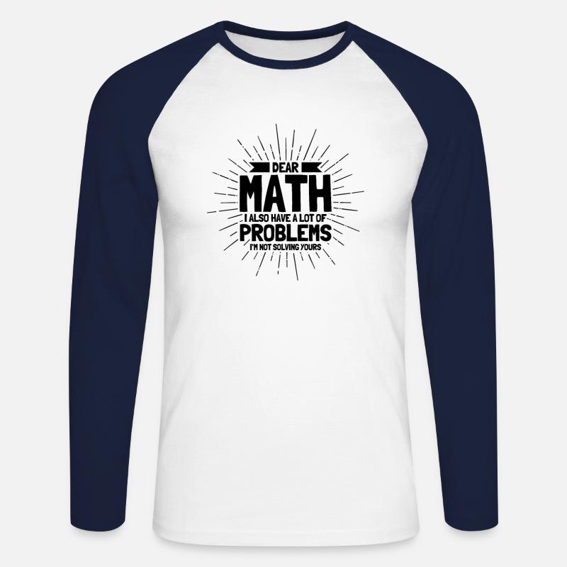 Math Mathématiques Sciences Math Cadeau - T-shirt baseball manches longues Homme - blanc/marine