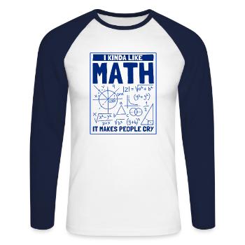 Math Mathematics Science Math Gift - Unisex Long Sleeve Baseball T-Shirt - white/navy - Front - Nik (191cm)
