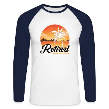 Ruhestand Rente Rentner Rente 2022 Geschenk - Unisex Baseballshirt langarm - Weiß/Navy - Vorne - Nik (191cm)