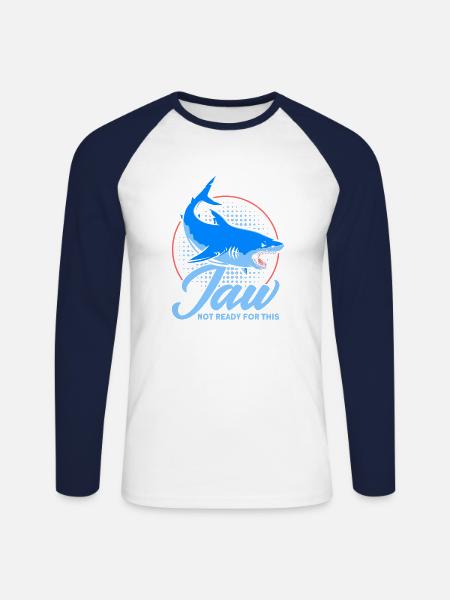 Shark Shark Lover Shark Gift - Unisex Long Sleeve Baseball T-Shirt - white/navy