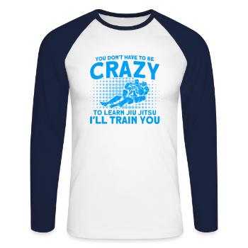 Kampfsportarten Brasilianisches Jiu Jitsu Geschenk - Unisex Baseballshirt langarm - Weiß/Navy - Vorne - Nik (191cm)