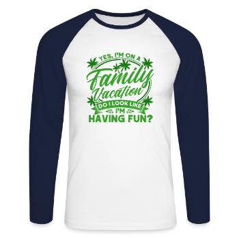 Autoreise Urlaub Familie Urlaub Familie Geschenk - Unisex Baseballshirt langarm - Weiß/Navy - Vorne - Nik (191cm)