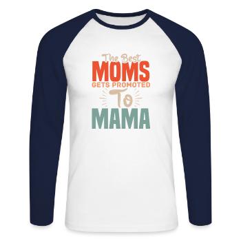 Beste Mütter, Die Zur Mama Mama Mama Müttern - Unisex Baseballshirt langarm - Weiß/Navy - Vorne - Nik (191cm)