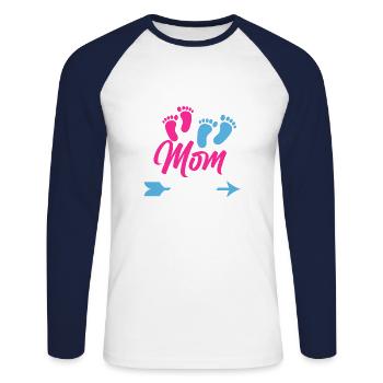 Bald, Um Mutter 2022 Geschlecht Zu Sein, - Unisex Baseballshirt langarm - Weiß/Navy - Vorne - Nik (191cm)