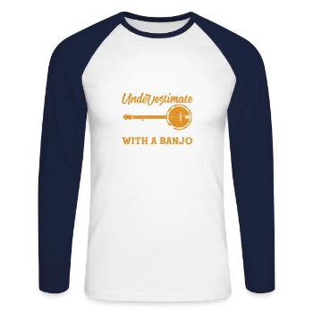 Old man with a - Unisex Long Sleeve Baseball T-Shirt - white/navy - Front - Nik (191cm)