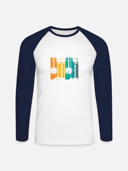 Many - Unisex Long Sleeve Baseball T-Shirt - white/navy