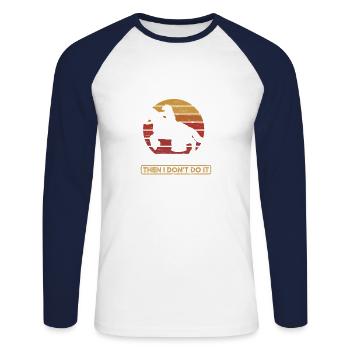 Fun and dirty barrel race riding horse - Unisex Long Sleeve Baseball T-Shirt - white/navy - Front - Nik (191cm)