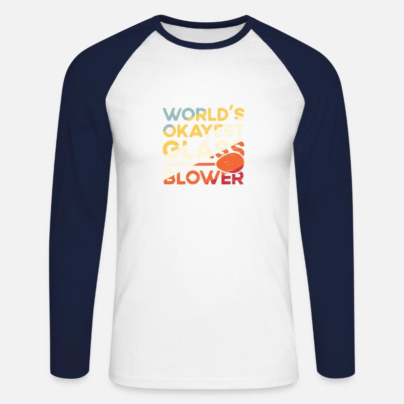 Glasbläserei Das Beste Glas Der Welt - Unisex Baseballshirt langarm - Weiß/Navy