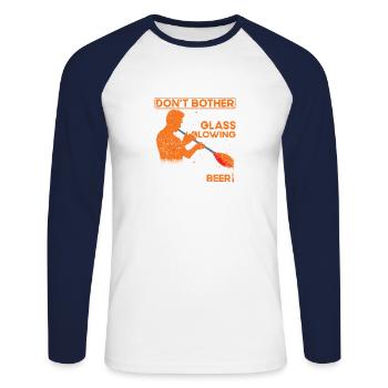 Funny glassblower glassblower - Unisex Long Sleeve Baseball T-Shirt - white/navy - Front - Nik (191cm)