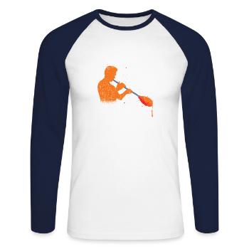 Ich Wäre Lieber Glasbläser Und Glasarbeiter - Unisex Baseballshirt langarm - Weiß/Navy - Vorne - Nik (191cm)
