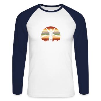 Laufen Leichtathletik Nennt Mich Dad Runner - Unisex Baseballshirt langarm - Weiß/Navy - Vorne - Nik (191cm)
