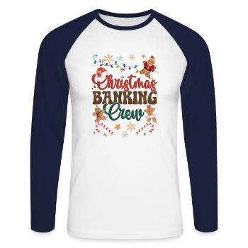 Funny Gingerbread Christmas Cookie Baking Crew - Unisex Baseballshirt langarm - Weiß/Navy - Vorne - Nik (191cm)