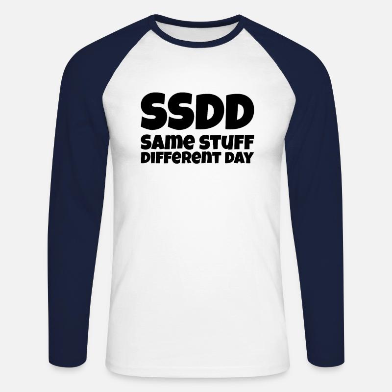 Same Stuff different day - Unisex Baseballshirt langarm - Weiß/Navy