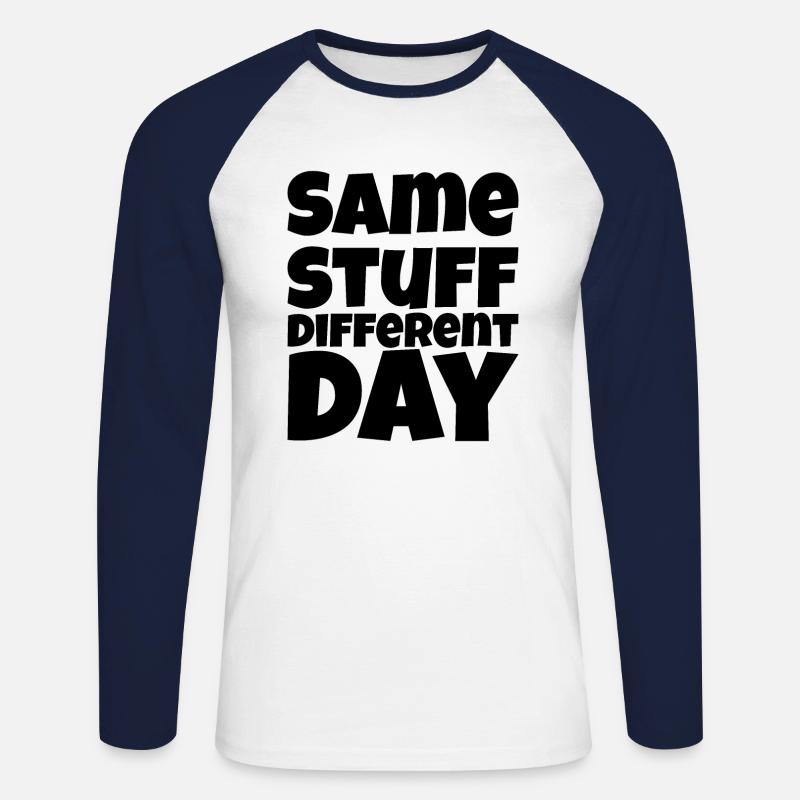 SSDD Same stuff different day - Unisex Long Sleeve Baseball T-Shirt - white/navy