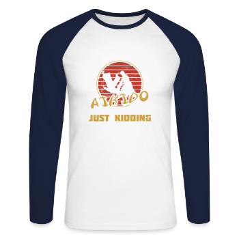 Day Without Aikido Japan Taekwondo Karate Martial - Unisex Long Sleeve Baseball T-Shirt - white/navy - Front - Nik (191cm)