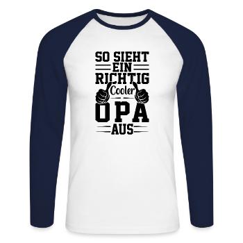 So Sieht Ein Richtig Cooler Opa Aus - Unisex Baseballshirt langarm - Weiß/Navy - Vorne - Nik (191cm)