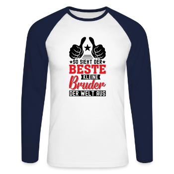 So Sieht Der Beste Kleine Bruder Der Welt Aus - Unisex Baseballshirt langarm - Weiß/Navy - Vorne - Nik (191cm)