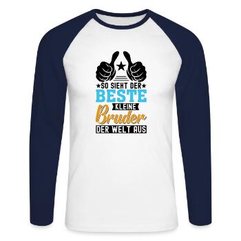 So Sieht Der Beste Kleine Bruder Der Welt Aus - Unisex Baseballshirt langarm - Weiß/Navy - Vorne - Nik (191cm)