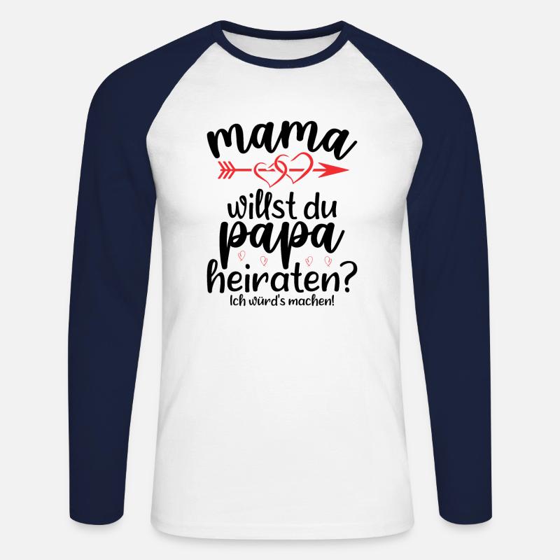 Wenn Sie Hinter Dir Stehen - Unisex Baseballshirt langarm - Weiß/Navy