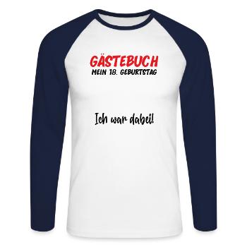 18th Birthday Boy Girl 18 Years 2005 Funny Gift - Unisex Baseballshirt langarm - Weiß/Navy - Vorne - Nik (191cm)