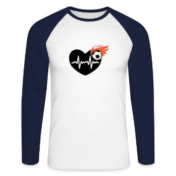 Fußball - Unisex Baseballshirt langarm - Weiß/Navy - Vorne - Nik (191cm)