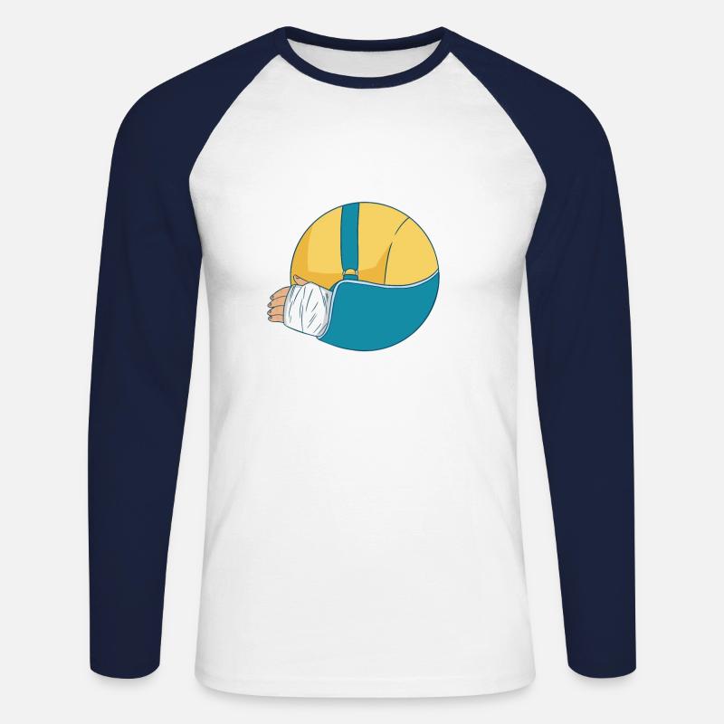 Broken arms, not humerus, elbows, - Unisex Long Sleeve Baseball T-Shirt - white/navy