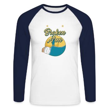 Ich Hatte Eine Gebrochene - Unisex Baseballshirt langarm - Weiß/Navy - Vorne - Nik (191cm)