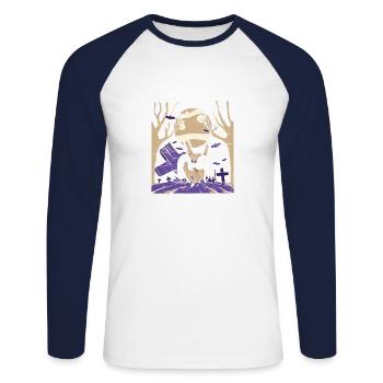 Gamer Hands Halloween Gaming Video Game Player - Unisex Long Sleeve Baseball T-Shirt - white/navy - Front - Nik (191cm)